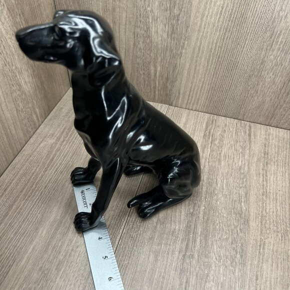 Black Labrador Retriever Dog Figurine Statue Collectible 10" Glossy - Picture 10 of 12